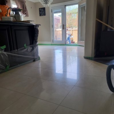 Kitchen floor before polishing